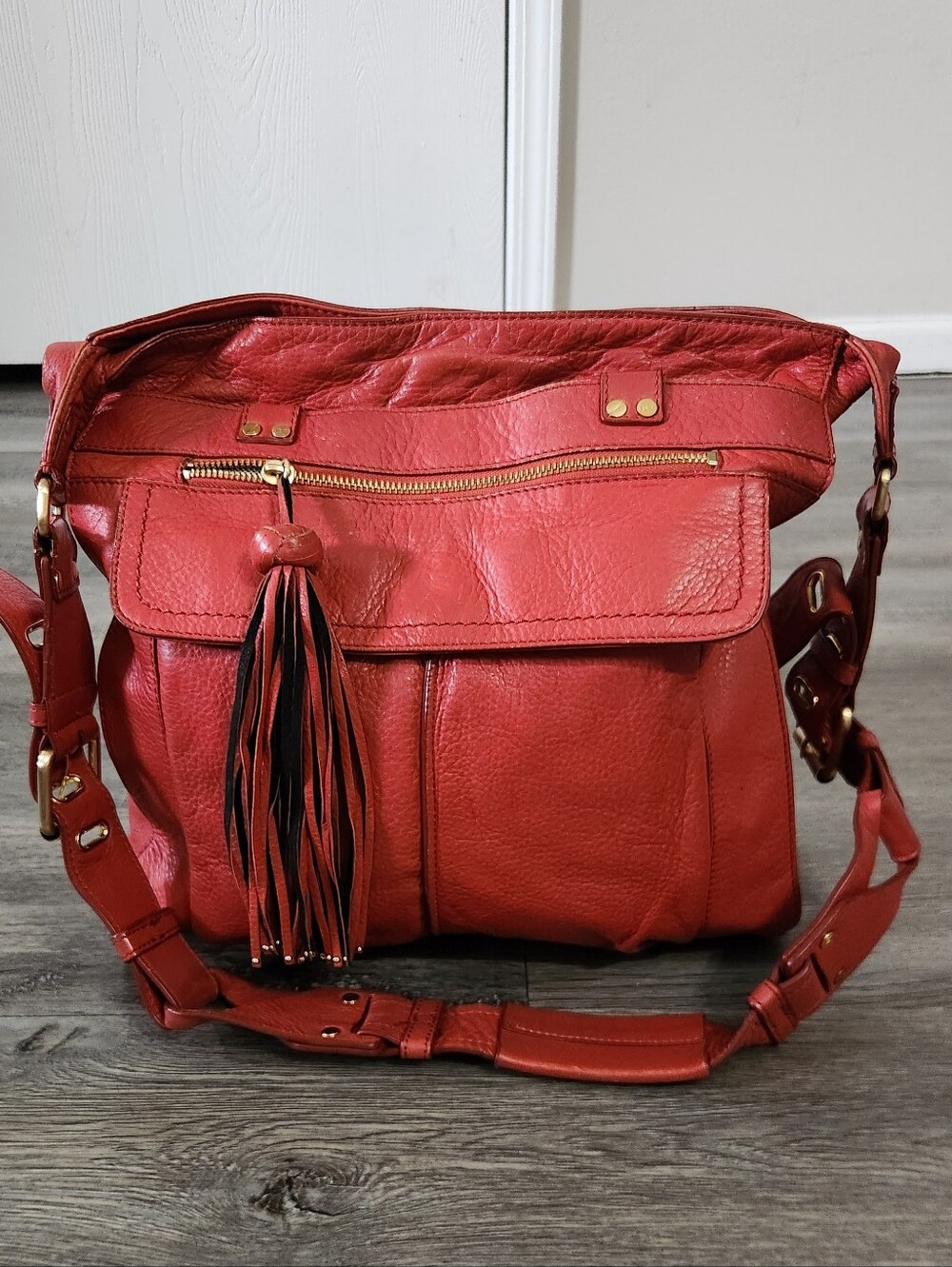 Diane Von Fursternberg Elaine Tote Antique Red‎ Leather Shoulder Bag